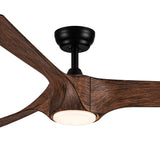 56 In.Intergrated LED Ceiling Fan with Brown Wood Grain ABS Blade