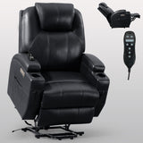 Power Lift Recliner Chair for Elderly, Massage and Lumbar Heating, Two Cup Holders and USB Charge Port