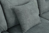 Modular Grey Couch with USB Ports, Ottoman, Lumbar Pillows