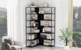 7-Tier Bookcase Home Office Bookshelf L-Shaped Corner