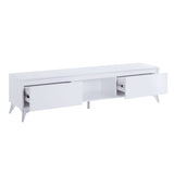 TV stand , LED, White & Chrome Finish