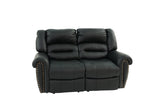 Black 1pc Reclining Loveseat Bonded Leather