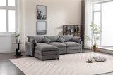 Modular Sectional Sofa,  3-Seater Sofa with Ottoman, Modern L-Shaped Sofa for Living Room Bedroom Apartment