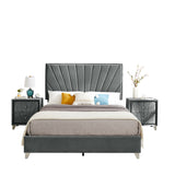 Queen bed with two nightstands