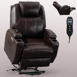 Recliner Chair for Elderly with 8-Point Vibration Massage and Lumbar Heating, Two Cup Holders and USB Charge Port