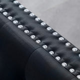 Black Velvet Sofa with Jeweled buttons