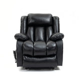 Black Leather lift chair Dual Motor  with 8-Point Vibration Massage and Lumbar Heating