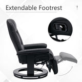 Faux Leather Manual Recliner Swivel Lounge Chair with Footrest