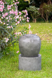 Grey Heavy Outdoor Cement Fountain Urn Design Water feature For Home Garden, Lawn, Deck & Patio