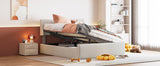 Queen Size Sleigh Bed with Side-Tilt Hydraulic Storage System