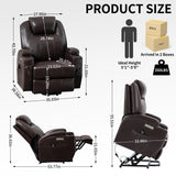 Recliner Chair for Elderly with 8-Point Vibration Massage and Lumbar Heating, Two Cup Holders and USB Charge Port