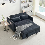 Twins Pull Out Sofa Bed Black Velvet