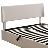 Queen Size Sleigh Bed with Side-Tilt Hydraulic Storage System