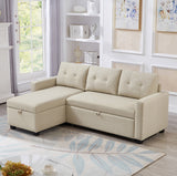 Pull Out Sectional Sofa with Storage Chaise