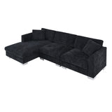 Sectional Sofa,L-shaped Luxury Couch Set with 2 Free pillows,4-seat Chenille