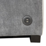 Pull Out Linen Upholstered Sleeper Bed attached two throw pillows, Dual USB Charging Ports