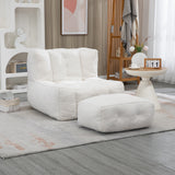 Fluffy White bean bag chair