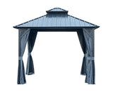 10*10FT patic gazebo,alu gazebo with steel canopy,Outdoor Permanent Hardtop Gazebo Canopy for Patio, Garden, Backyard