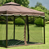 Brown Outdoor Iron Vented Dome Top Patio Gazebo