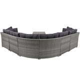 Patio Furniture Set Outdoor Furniture Daybed Rattan Sectional Furniture Set Patio Seating Group With Cushions and Center Table for Patio, Lawn, Backyard, Pool, Grey