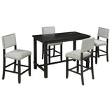 5-Piece Counter Height Dining Set, Classic Elegant Table and 4 Chairs