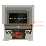 60 Inch Electric Fireplace Entertainment Center With Door Sensor