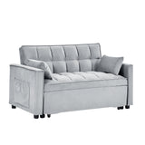 Pull Out Sleeper Sofa Couch Velvet, Small Love seat & Side Pockets