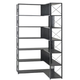 7-Tier Bookcase Home Office Bookshelf L-Shaped Corner