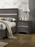 Contemporary 1pc Nightstand Gray Finish Silver Accents