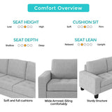 Sectional Corner Sofa L-shape Couch Space Saving with Storage Ottoman & Cup Holders Design for Large Space Dorm Apartment,Light Grey