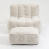 Fluffy White bean bag chair