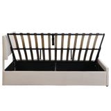 Queen Size Sleigh Bed with Side-Tilt Hydraulic Storage System