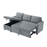 Pull Out Sectional Sofa with Storage Chaise