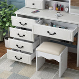 Fashion Vanity Desk with Mirror and Lights for Makeup