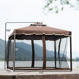 Brown Outdoor Iron Vented Dome Top Patio Gazebo