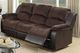 Brown Reclining Motion Sofa 1 pc