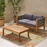 LAUREL Outdoor 4 Seater Chat Set_LOVESEAT & COFFEE TABLE & CLUB CHAIR