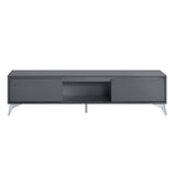 TV stand , LED, Gray & Chrome Finish