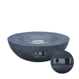 42 Inch Outdoor Concrete Propane gas Fire Pit bowl in Dark Gray color