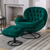 Accent chair  TV Chair  Living room Chair  with Ottoman-GREEN