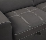 Pull Out Sectional Sofa with Adjustable Headrest Sleeper with Storage Ottoman