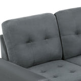 Sectional Sofa with Reversible Chaise Lounge, L-Shaped Couch with Storage Ottoman and Cup Holders