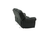 Black 1pc Reclining Loveseat Bonded Leather