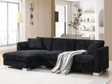 Sectional Sofa,L-shaped Luxury Couch Set with 2 Free pillows,4-seat Chenille