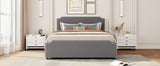 Queen Upholstered Platform Bed and 4 Drawers