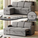 8" Sleeper Sofa, Sofa Bed - 2 in 1 Pull Out Sofa Bed with Storage Sofa, Sofa Sleeper with Pull Out Bed with Charging Port