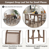 3-Piece Wood Counter Height Drop Leaf Dining Table Set