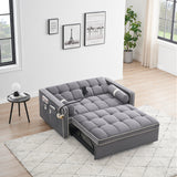 Pull Out Sleeper Sofa Couch, Gray