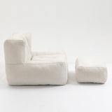 Fluffy White bean bag chair