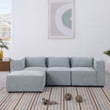 modular sofa Grayish blue  chenille fabric,  simple and grand, the seat and back is very soft. this is also a KNOCK DOWN sofa